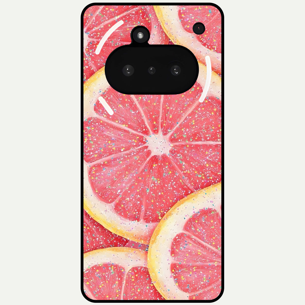  Glitter Grapefruit Glass Case For Nothing Phone 3A back cover – full design glossy printed glass finish