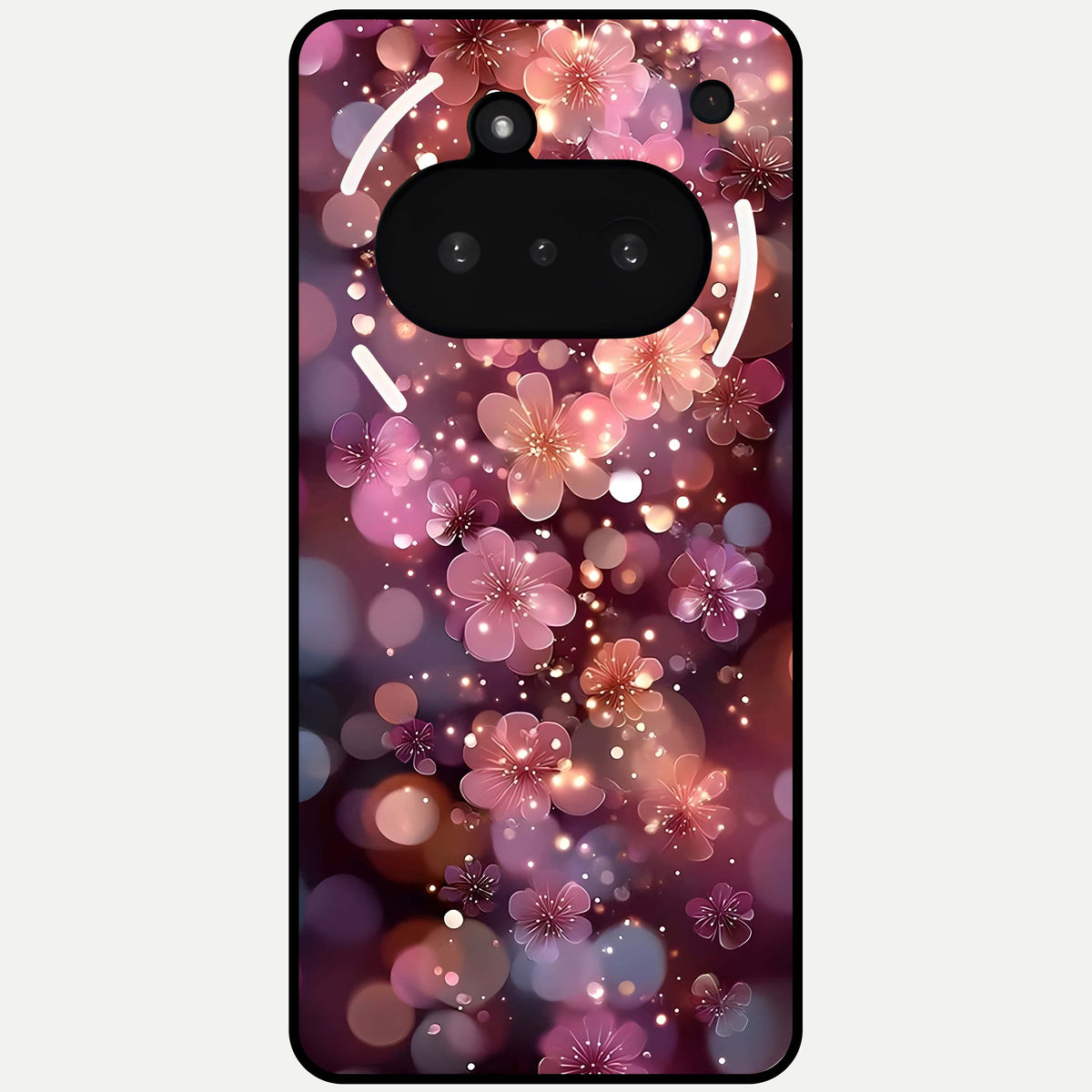  Glowing Petal Bliss Glass Case For Nothing Phone 3A back cover – full design glossy printed glass finish