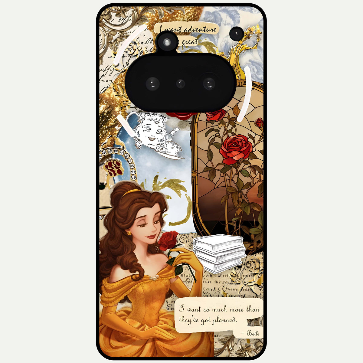  Golden Dream Belle Glass Case For Nothing Phone 3A back cover – full design glossy printed glass finish
