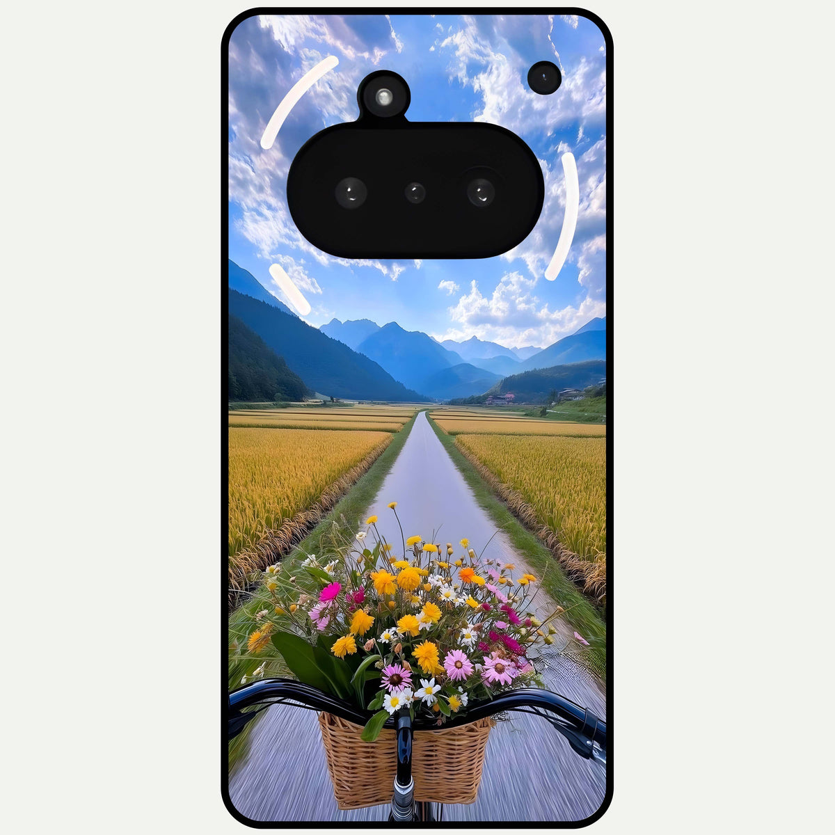  Golden Field Journey Glass Case For Nothing Phone 3A back cover – full design glossy printed glass finish