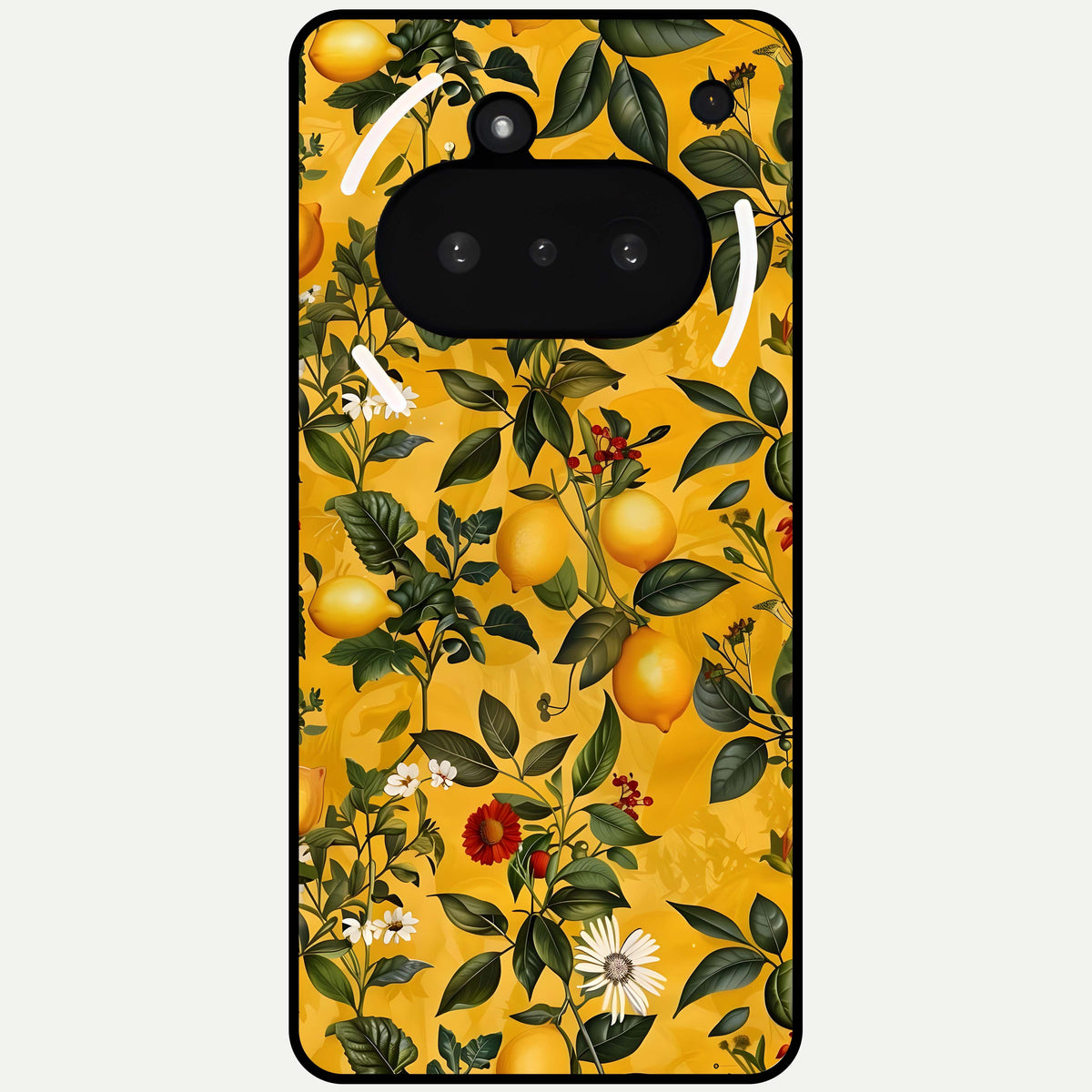  Golden Lemon Field Glass Case For Nothing Phone 3A back cover – full design glossy printed glass finish