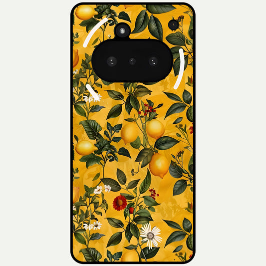  Golden Lemon Field Glass Case For Nothing Phone 3A back cover – full design glossy printed glass finish