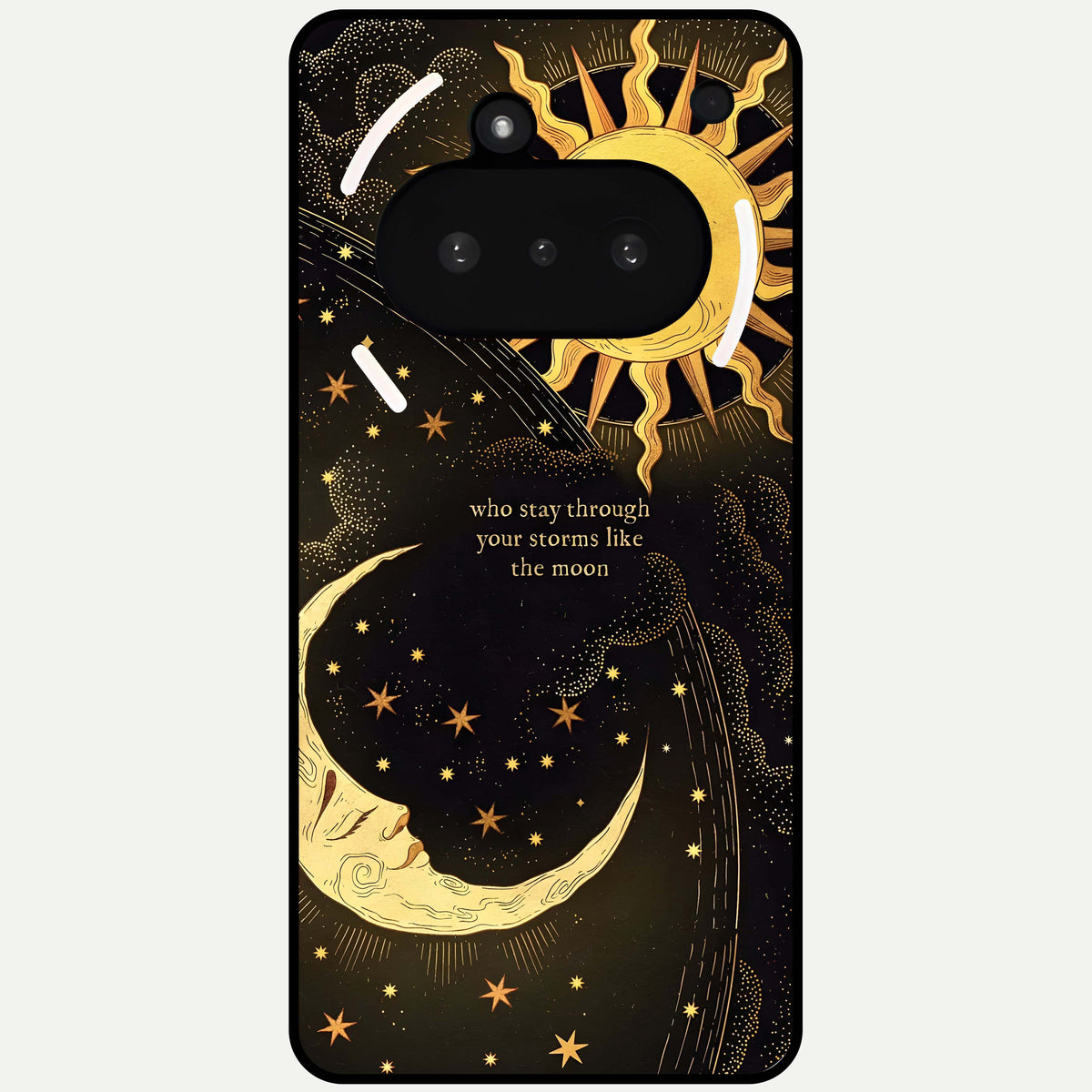  Golden Lunar Love Glass Case For Nothing Phone 3A back cover – full design glossy printed glass finish