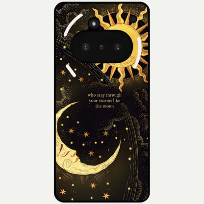  Golden Lunar Love Glass Case For Nothing Phone 3A back cover – full design glossy printed glass finish