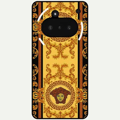  Golden Royal Heritage Glass Case For Nothing Phone 3A back cover – full design glossy printed glass finish