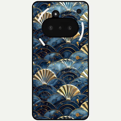  Golden Wave Luxe Glass Case For Nothing Phone 3A back cover – full design glossy printed glass finish