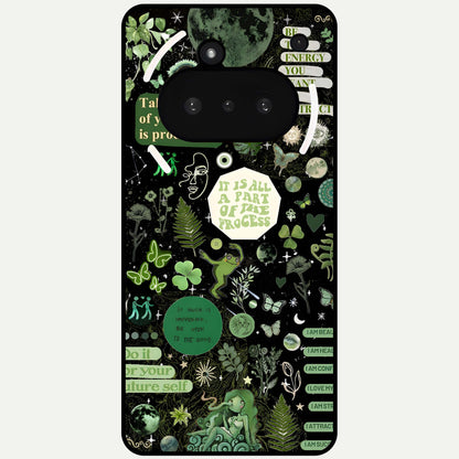  Green Mandala Pattern Glass Case For Nothing Phone 3A back cover – full design glossy printed glass finish