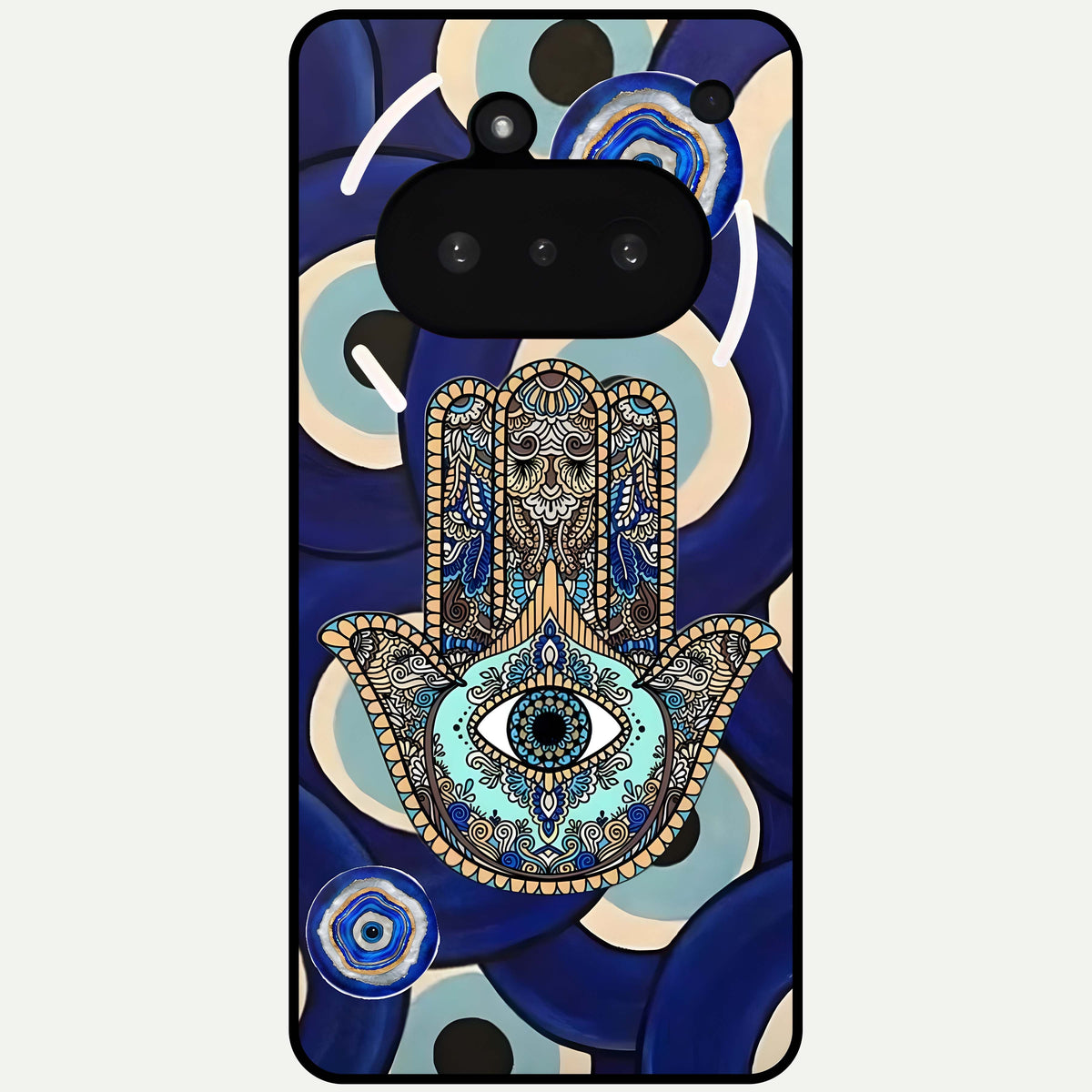  Hamsa Divine Guard Glass Case For Nothing Phone 3A back cover – full design glossy printed glass finish