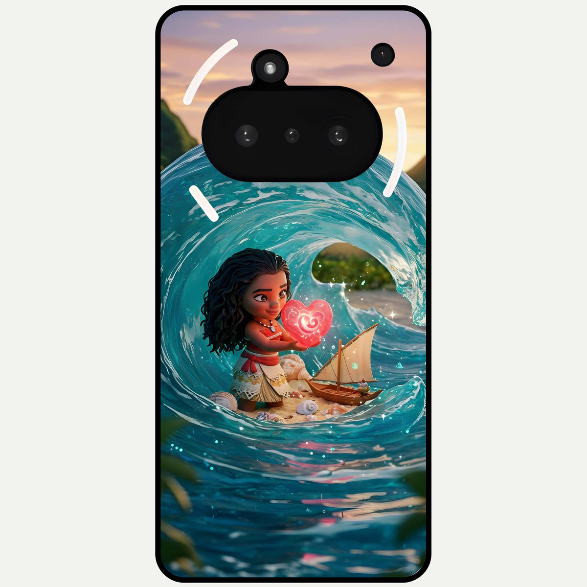  Heart of Ocean Glass Case For Nothing Phone 3A back cover – full design glossy printed glass finish