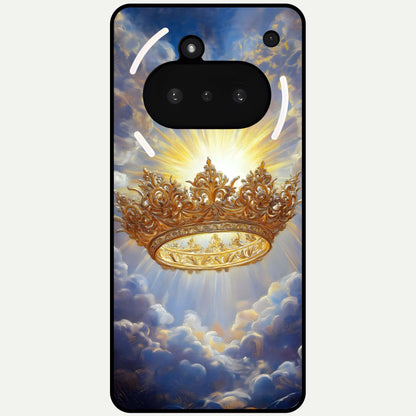  Heavenly Crown Light Glass Case For Nothing Phone 3A back cover – full design glossy printed glass finish