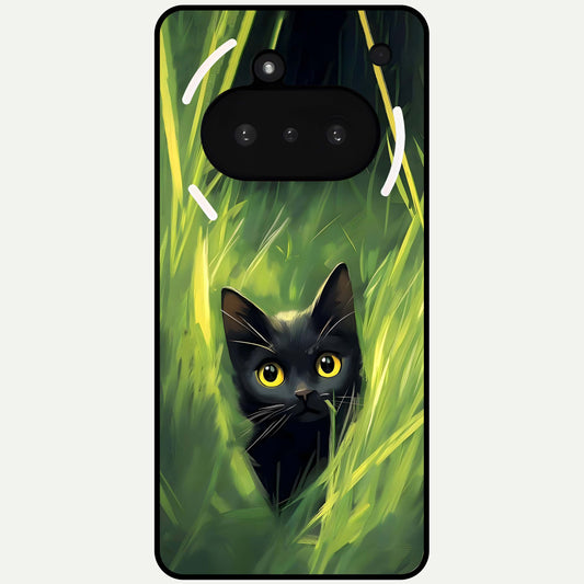  Hidden Cat Whisper Glass Case For Nothing Phone 3A back cover – full design glossy printed glass finish