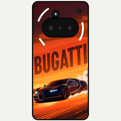  Inferno Bugatti Storm Glass Case For Nothing Phone 3A back cover – full design glossy printed glass finish