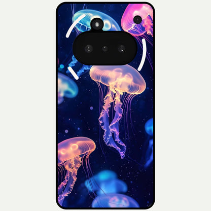  Jellyfish Pattern Glass Case For Nothing Phone 3A back cover – full design glossy printed glass finish