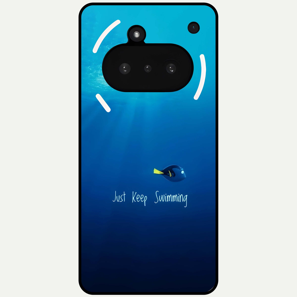  Just Keep Swimming Glass Case For Nothing Phone 3A back cover – full design glossy printed glass finish