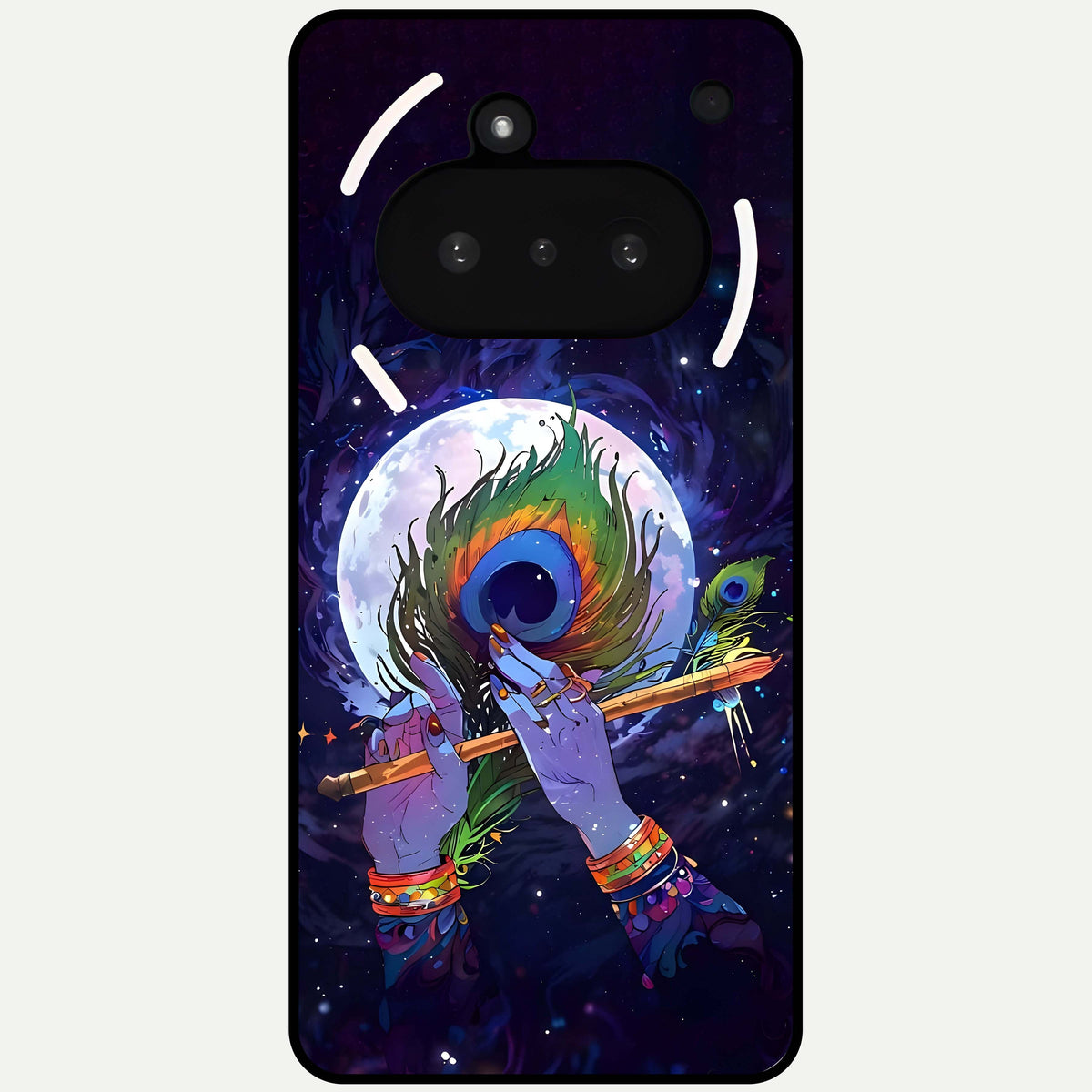  Krishna Hands Art Glass Case For Nothing Phone 3A back cover – full design glossy printed glass finish