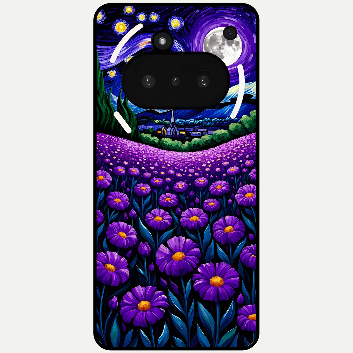  Lavender Moon Field Glass Case For Nothing Phone 3A back cover – full design glossy printed glass finish