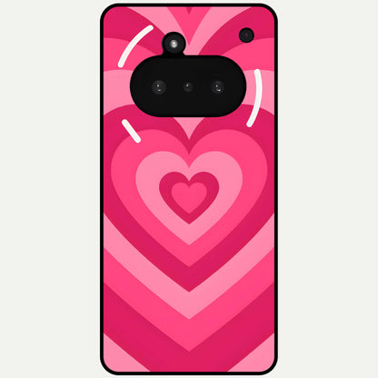  Layered Love Hearts Glass Case For Nothing Phone 3A back cover – full design glossy printed glass finish