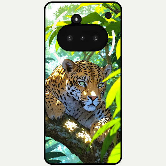  Leopard in Jungle Glass Case For Nothing Phone 3A back cover – full design glossy printed glass finish