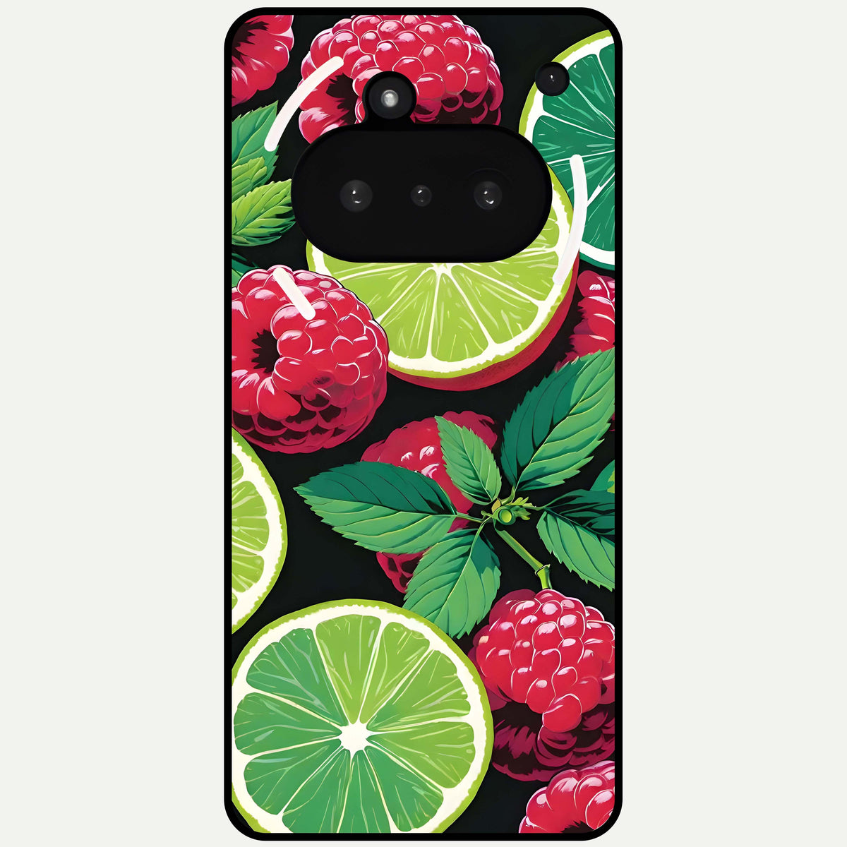  Lime and Raspberry Pattern Glass Case For Nothing Phone 3A back cover – full design glossy printed glass finish
