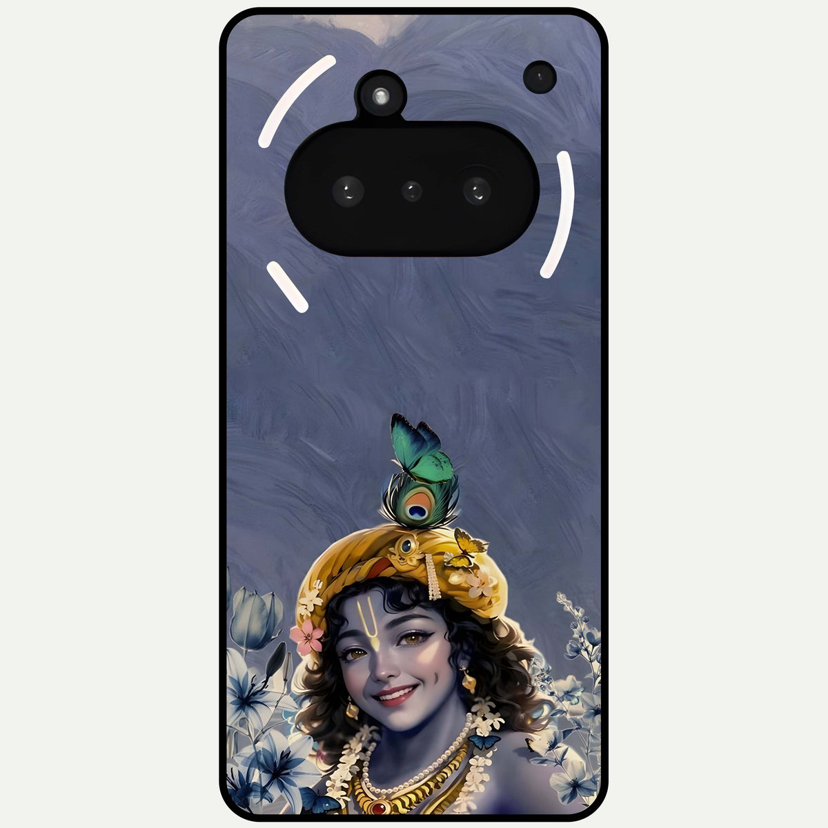  Lord Krishna Glass Case For Nothing Phone 3A back cover – full design glossy printed glass finish