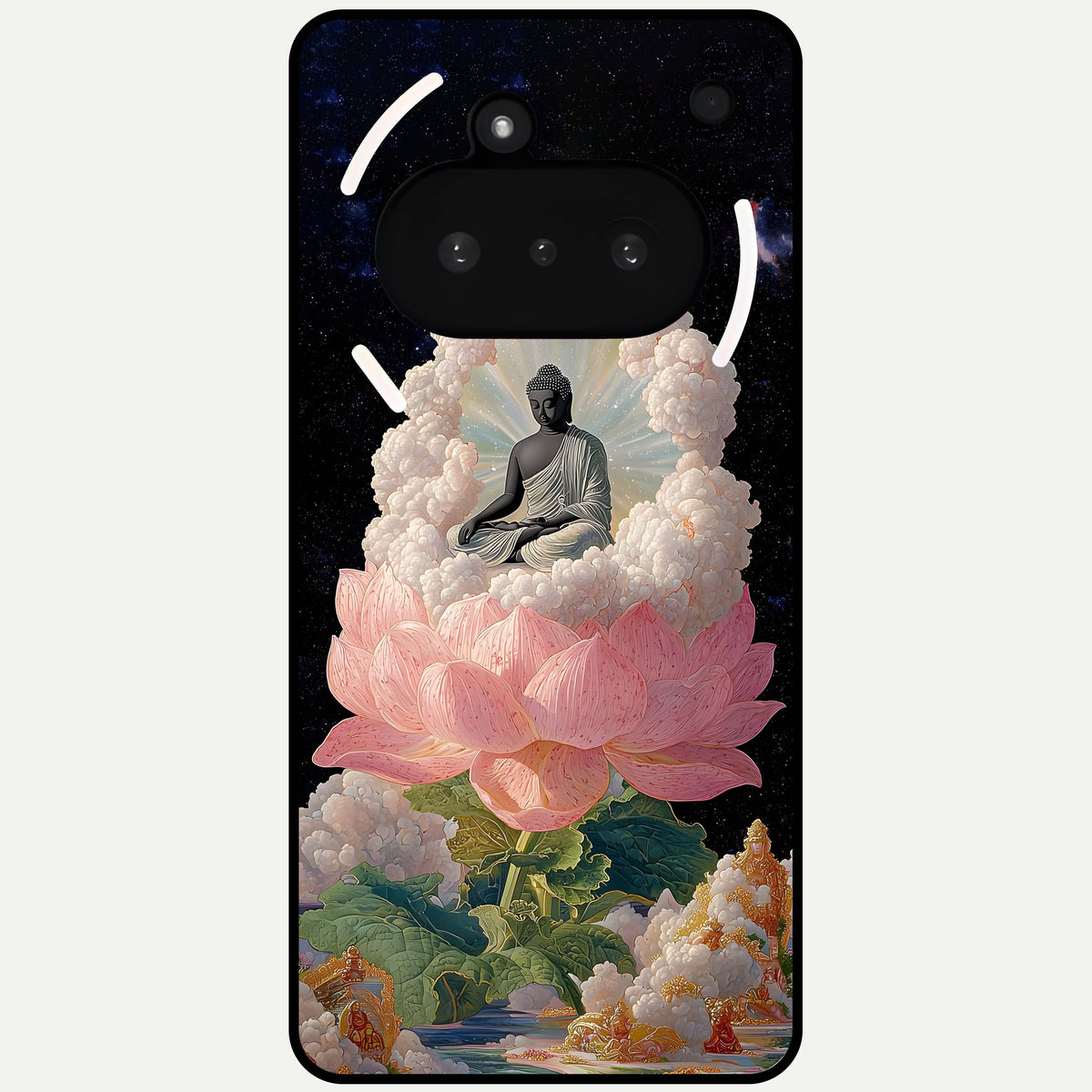  Lotus Divine Peace Glass Case For Nothing Phone 3A back cover – full design glossy printed glass finish