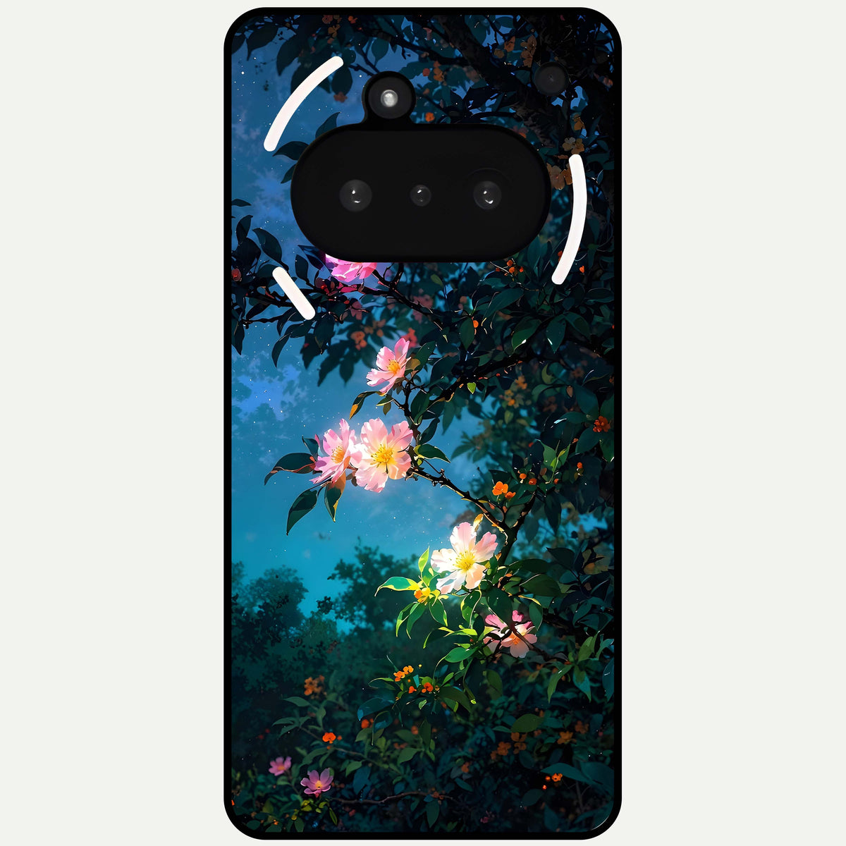  Midnight Bloom Glow Glass Case For Nothing Phone 3A back cover – full design glossy printed glass finish
