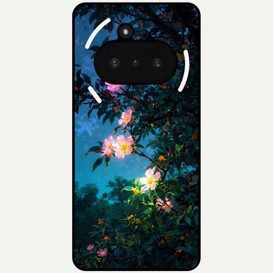  Midnight Bloom Glow Glass Case For Nothing Phone 3A back cover – full design glossy printed glass finish
