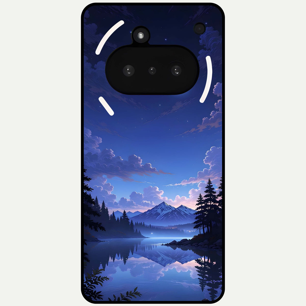  Midnight Lake Peace Glass Case For Nothing Phone 3A back cover – full design glossy printed glass finish