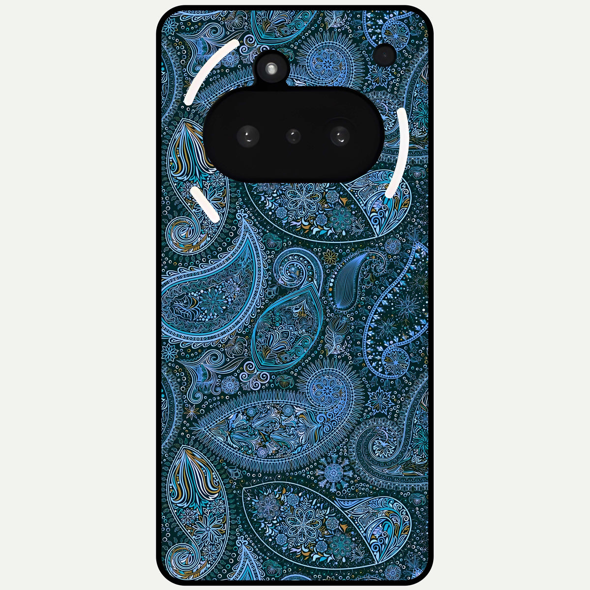  Midnight Paisley Glow Glass Case For Nothing Phone 3A back cover – full design glossy printed glass finish