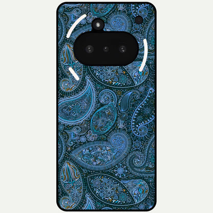  Midnight Paisley Glow Glass Case For Nothing Phone 3A back cover – full design glossy printed glass finish