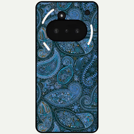  Midnight Paisley Glow Glass Case For Nothing Phone 3A back cover – full design glossy printed glass finish