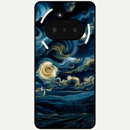  Midnight Sky Whirl Glass Case For Nothing Phone 3A back cover – full design glossy printed glass finish