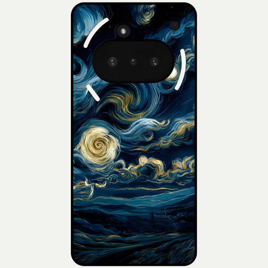  Midnight Sky Whirl Glass Case For Nothing Phone 3A back cover – full design glossy printed glass finish