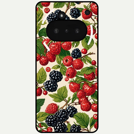  Mixed Berry Collage Glass Case For Nothing Phone 3A back cover – full design glossy printed glass finish