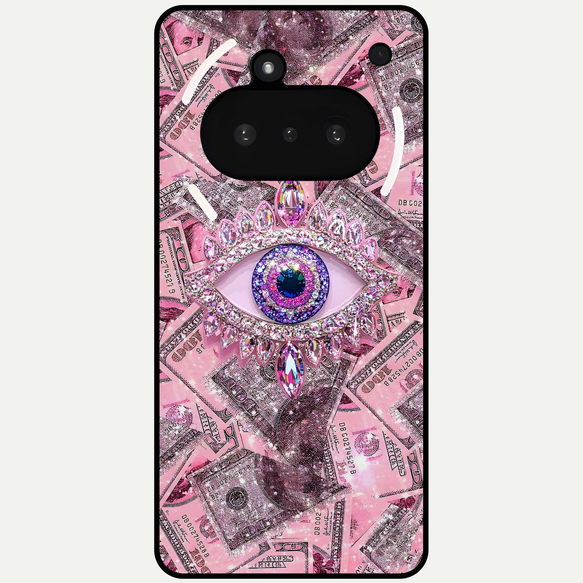 Money Eye Luxe Glass Case For Nothing Phone 3A back cover – full design glossy printed glass finish
