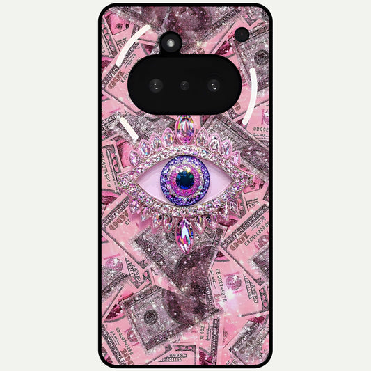  Money Eye Luxe Glass Case For Nothing Phone 3A back cover – full design glossy printed glass finish