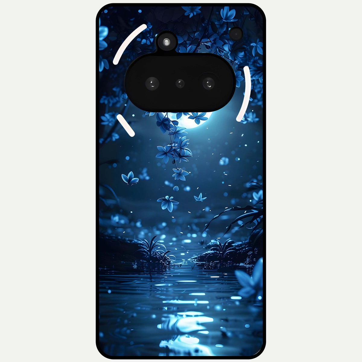  Moonlight Petal Dream Glass Case For Nothing Phone 3A back cover – full design glossy printed glass finish