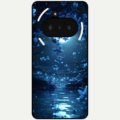  Moonlight Petal Dream Glass Case For Nothing Phone 3A back cover – full design glossy printed glass finish