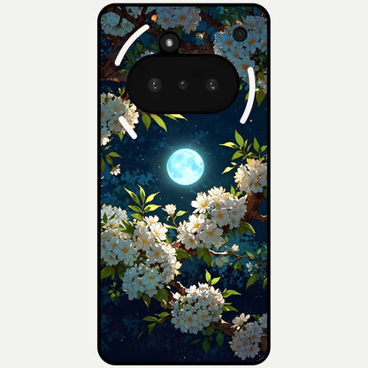  Moonlit Blossom Dream Glass Case For Nothing Phone 3A back cover – full design glossy printed glass finish