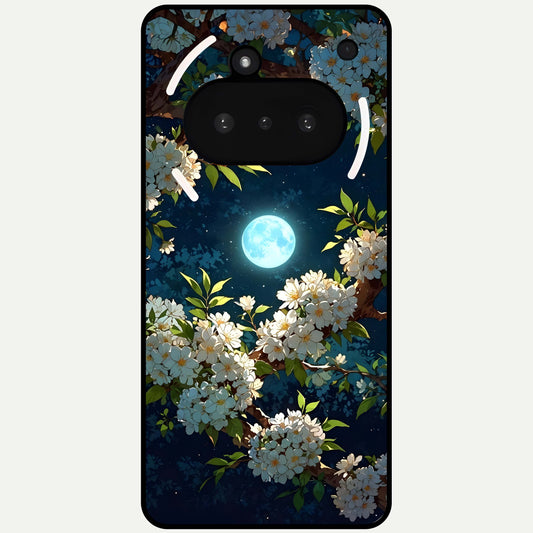 Moonlit Blossom Dream Glass Case For Nothing Phone 3A back cover – full design glossy printed glass finish