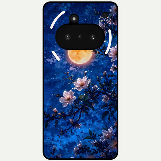  Moonlit Blossoms Night Glass Case For Nothing Phone 3A back cover – full design glossy printed glass finish