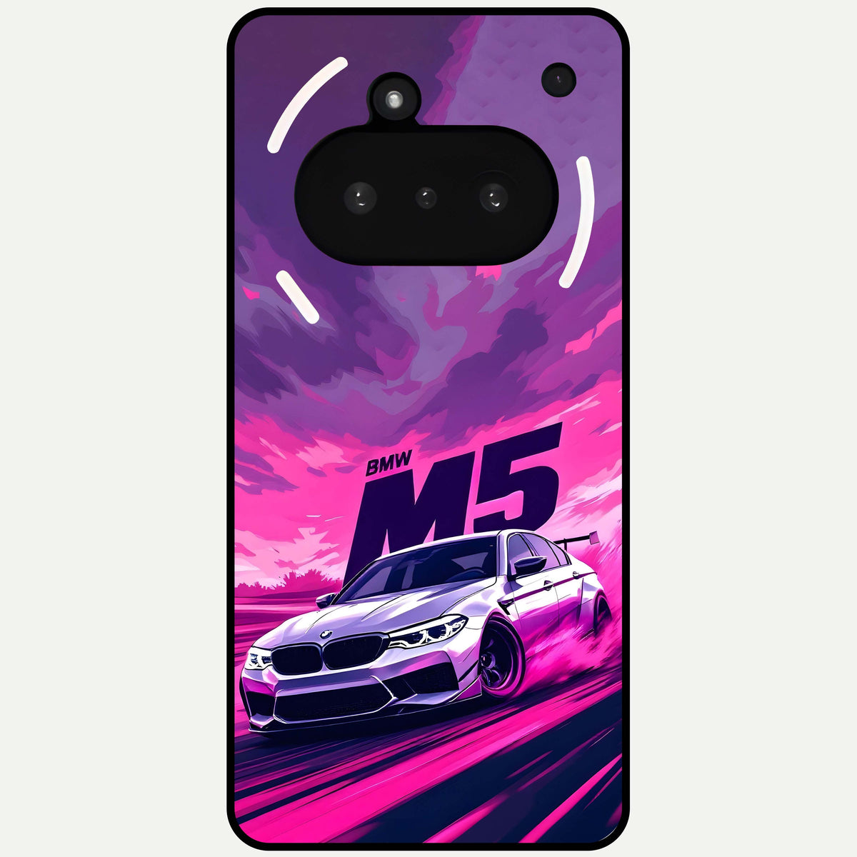  MS Neon Car Glass Case For Nothing Phone 3A back cover – full design glossy printed glass finish