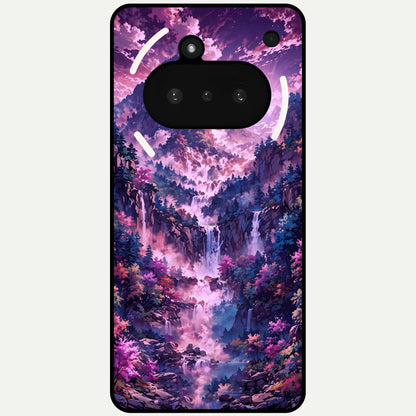  Mystic Cascade Peaks Glass Case For Nothing Phone 3A back cover – full design glossy printed glass finish