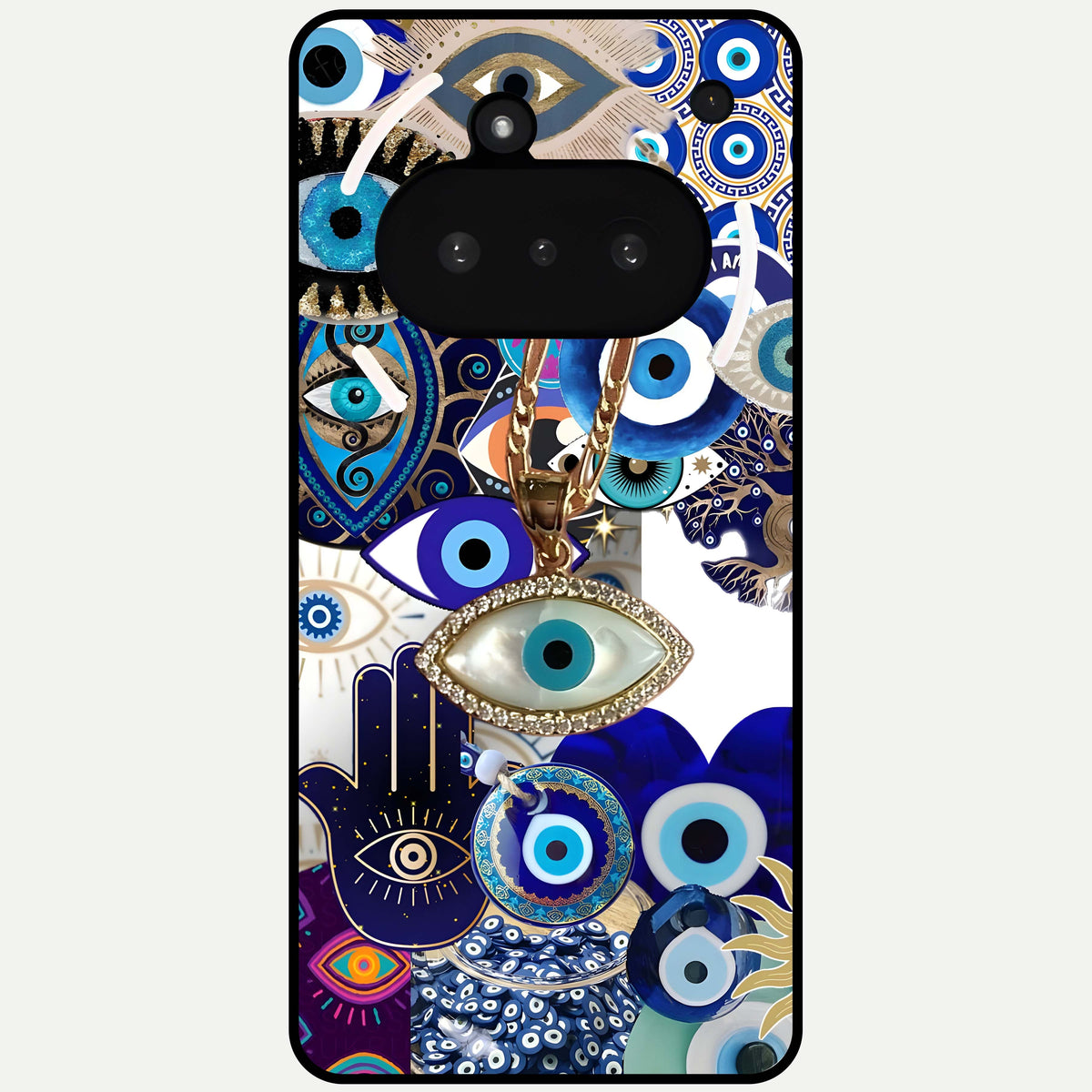  Mystic Charm Eye Glass Case For Nothing Phone 3A back cover – full design glossy printed glass finish