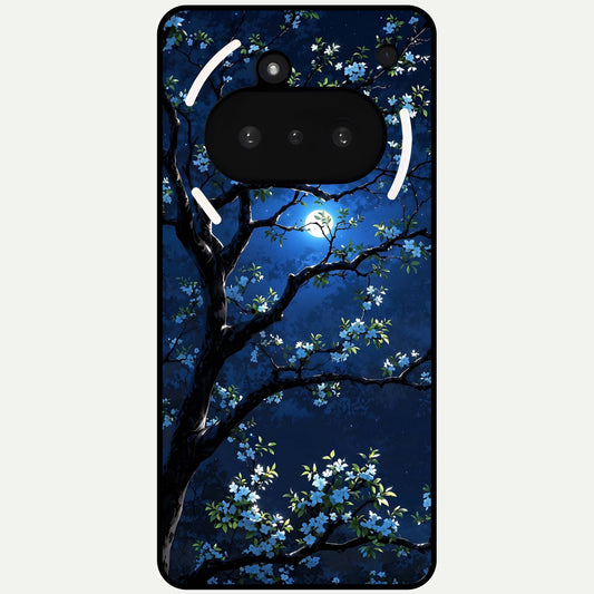  Mystic Floral Night Glass Case For Nothing Phone 3A back cover – full design glossy printed glass finish