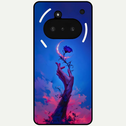  Mystic Hand Glass Case For Nothing Phone 3A back cover – full design glossy printed glass finish