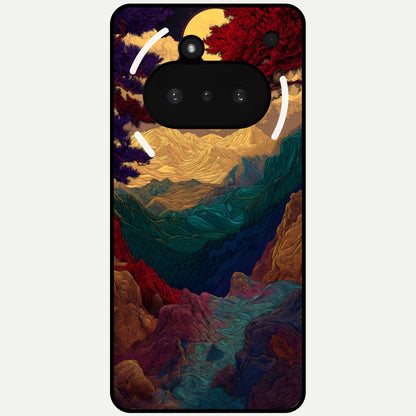  Mystic Valley Light Glass Case For Nothing Phone 3A back cover – full design glossy printed glass finish