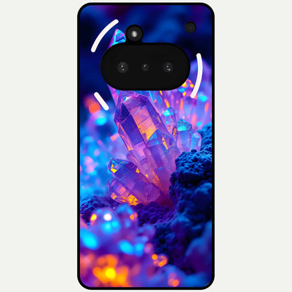  Neon Aura Shards Glass Case For Nothing Phone 3A back cover – full design glossy printed glass finish