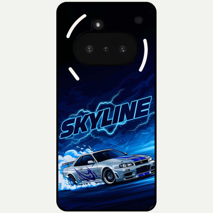  Neon Drift Beast Glass Case For Nothing Phone 3A back cover – full design glossy printed glass finish