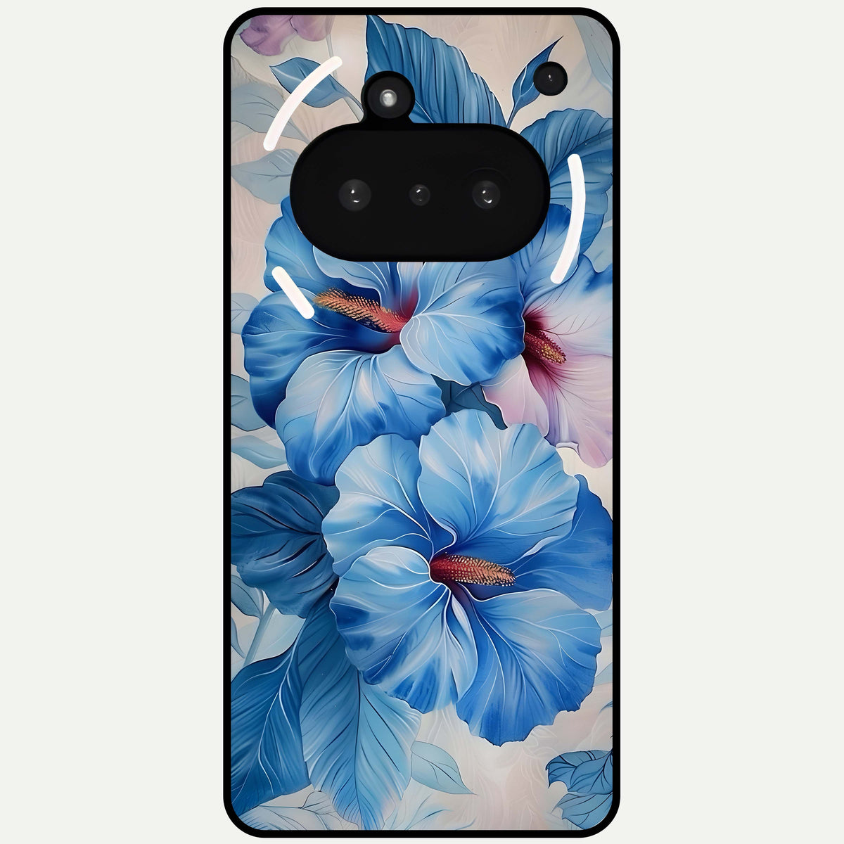  Ocean Hibiscus Grace Glass Case For Nothing Phone 3A back cover – full design glossy printed glass finish